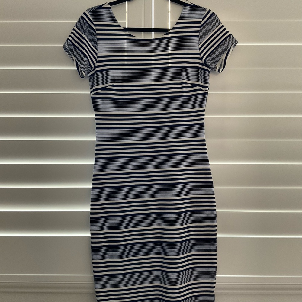 Felicity & Coco Navy and White Striped Dress